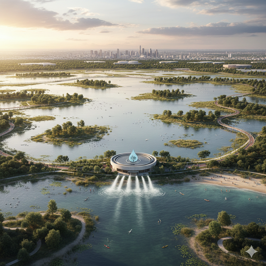 The Soul of the Lakes of Mexico City: An AI's Blueprint to  Thirsty-Flodded Metropolis