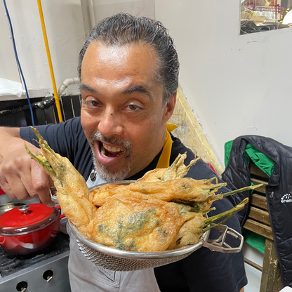 Chef Ursulino Rueda at El Gusto Histórico in Mercado San Juan Market, México City. Hosting Cooking class for Pachoa México