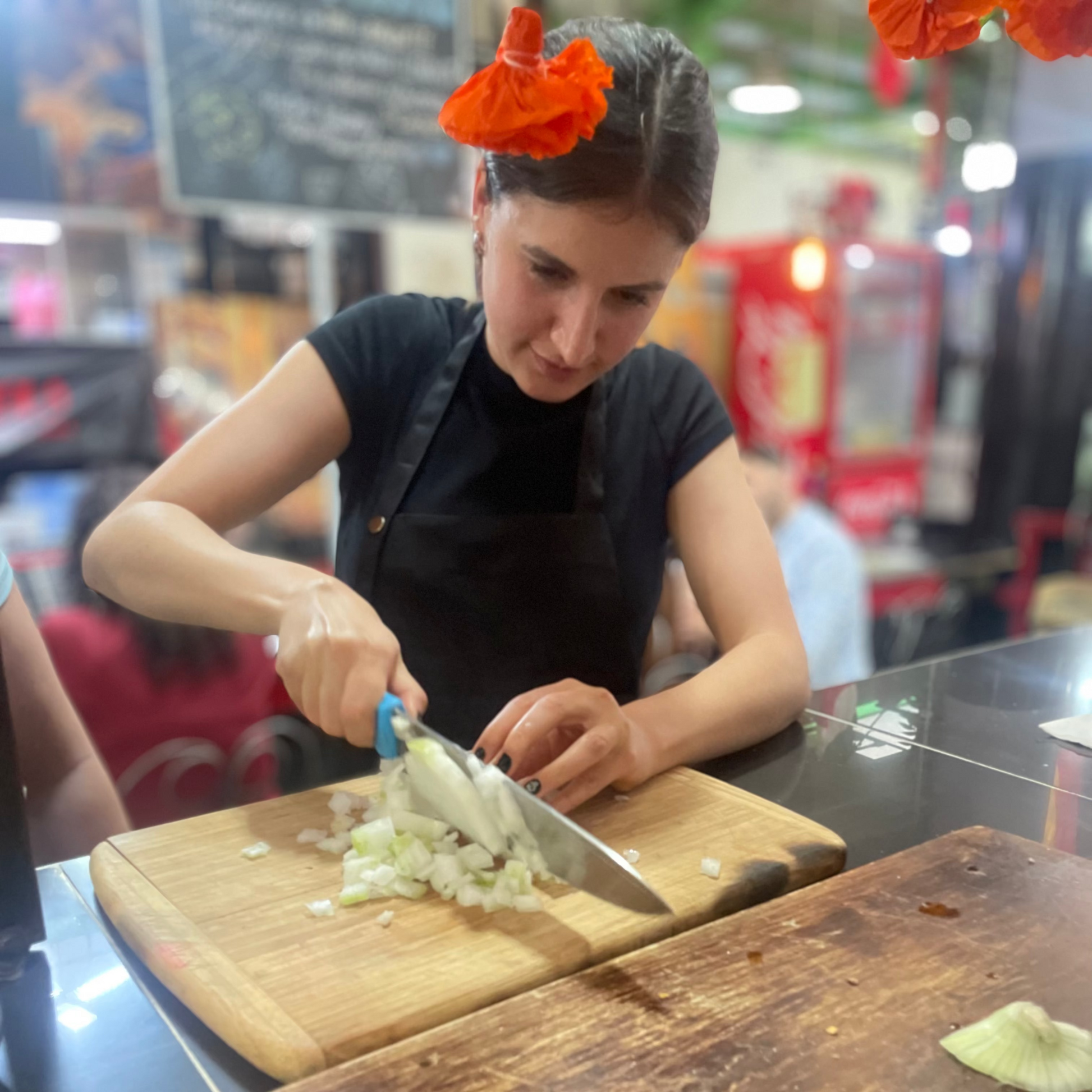 Pachoa Tours offers a hands on work cooking class at Market San Juan in México City.